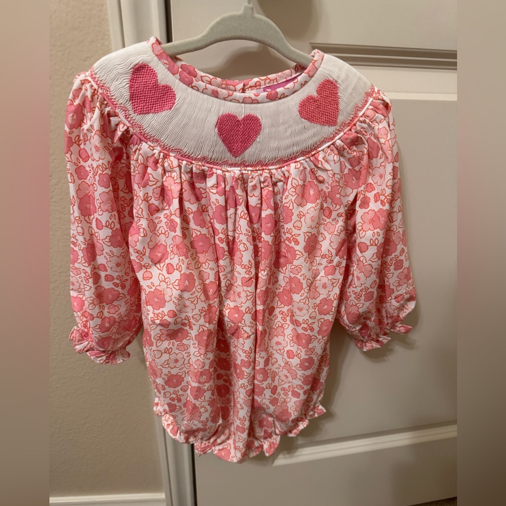Poppy Kids smock onesie. Valentines